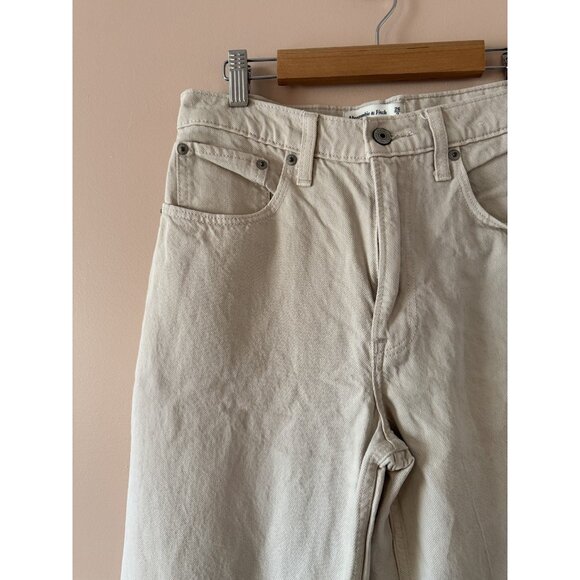 Abercrombie & Fitch The Loose High Rise Jean Tan Baggy Straight Leg 26/2L - Picture 5 of 9